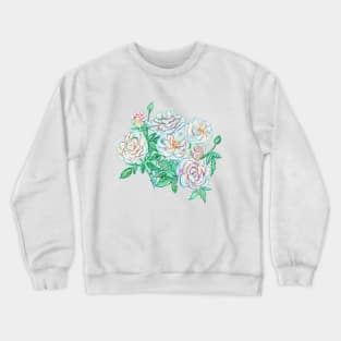 White roses pastel artwork Crewneck Sweatshirt